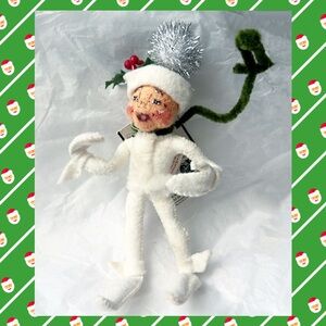 Annalee Mobilitee Christmas Elf 2002 White 5“ Posable New with Tags